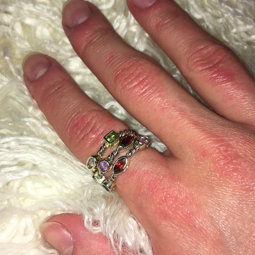 Sterling Silver Stackable Gemstone Rings - image 2